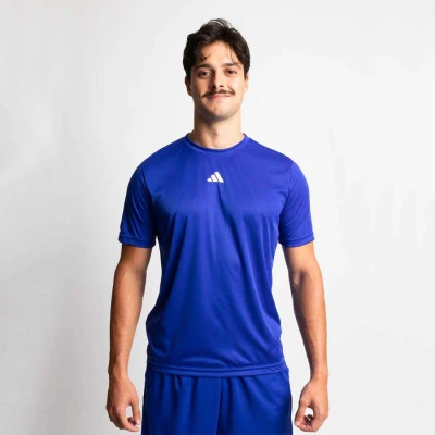 CAMISETA ADIDAS TREINO DE POLIÉSTER MASCULINA - Azul royal CAMISETA ADIDAS TREINO DE POLIÉSTER MASCULINA - Azul royal