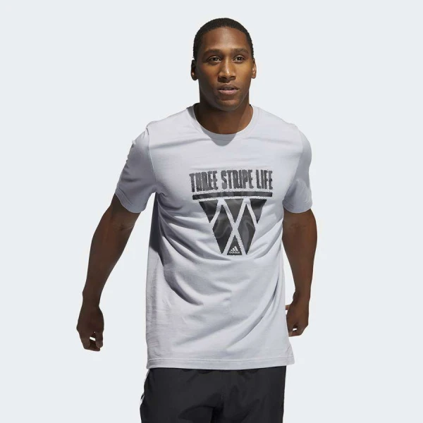 CAMISETA ADIDAS TSL HOOPS MASCULINO - Cinza CAMISETA ADIDAS TSL HOOPS MASCULINO - Cinza