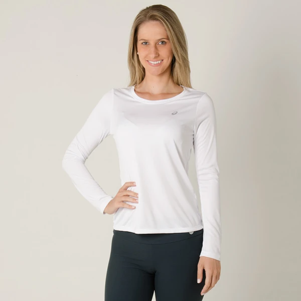 CAMISETA ASICS BASIC LS TEE MANGA LONGA FEMININA - Branco CAMISETA ASICS BASIC LS TEE MANGA LONGA FEMININA - Branco