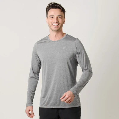 CAMISETA ASICS BASIC LS TEE MANGA LONGA MASCULINA - Grafite CAMISETA ASICS BASIC LS TEE MANGA LONGA MASCULINA - Grafite