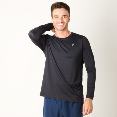 CAMISETA ASICS COMPRESSÃO LAYER TANK MANGA LONGA MASCULINA - Preto CAMISETA ASICS COMPRESSÃO LAYER TANK MANGA LONGA MASCULINA - Preto
