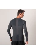 CAMISETA ASICS COMPRESSÃO LEGENDS SEAMLESS MANGA LONGA MASCULINA - Chumbo