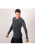 CAMISETA ASICS COMPRESSÃO LEGENDS SEAMLESS MANGA LONGA MASCULINA - Chumbo