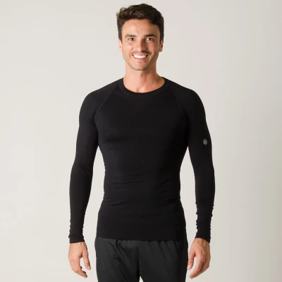 CAMISETA ASICS COMPRESSÃO LEGENDS SEAMLESS MANGA LONGA MASCULINA - Preto