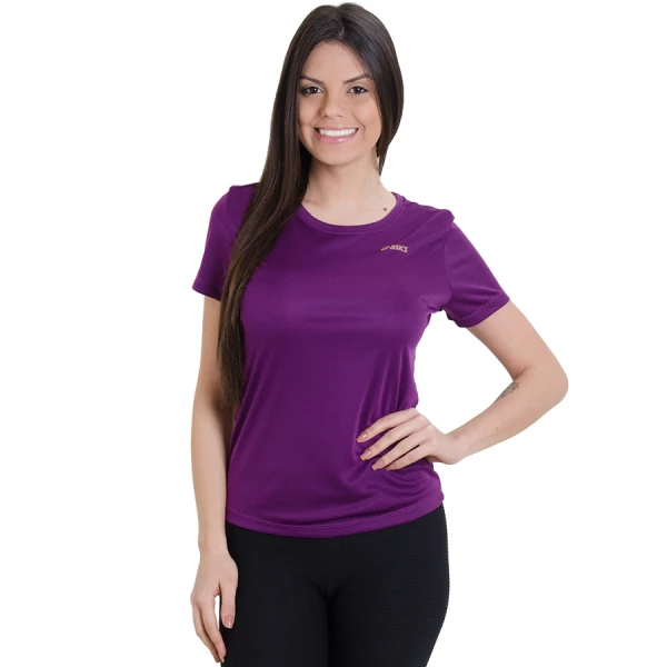 CAMISETA ASICS CORE BASIC SS FEMININA - Roxo/dourado