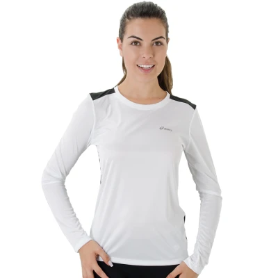 CAMISETA ASICS CORE MESH LS FEMININA - Branco/preto