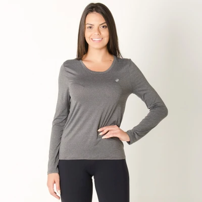 CAMISETA ASICS CORE PA LS MANGA LONGA FEMININA - Grafite CAMISETA ASICS CORE PA LS MANGA LONGA FEMININA - Grafite