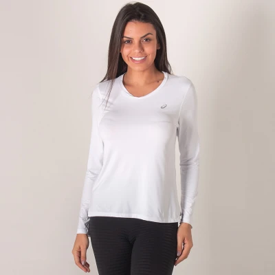 CAMISETA ASICS CORE RUNNING MANGA LONGA FEMININA - Branco