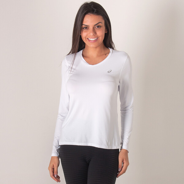 CAMISETA ASICS CORE RUNNING MANGA LONGA FEMININA - Branco