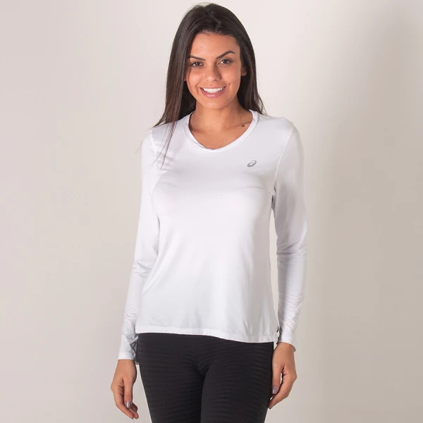 CAMISETA ASICS CORE RUNNING MANGA LONGA FEMININA - Branco