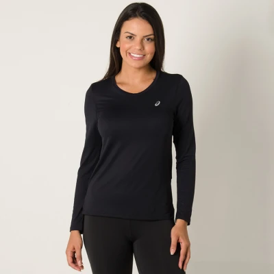 CAMISETA ASICS CORE RUNNING MANGA LONGA FEMININA - Preto