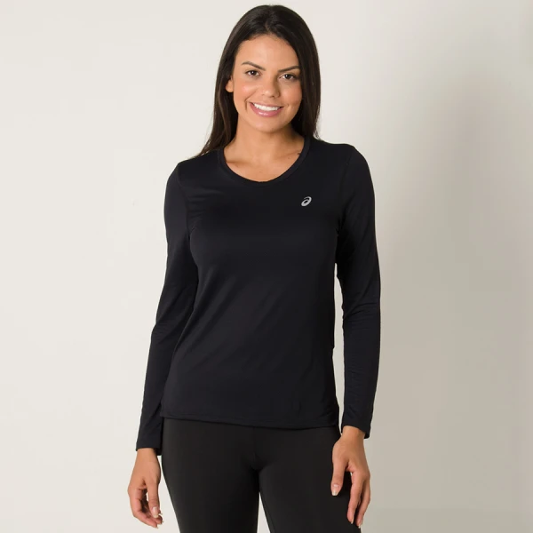 CAMISETA ASICS CORE RUNNING MANGA LONGA FEMININA - Preto