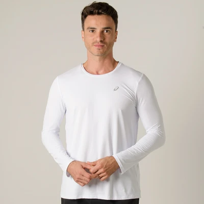 CAMISETA ASICS CORE RUNNING PA MANGA LONGA MASCULINA - Branco CAMISETA ASICS CORE RUNNING PA MANGA LONGA MASCULINA - Branco