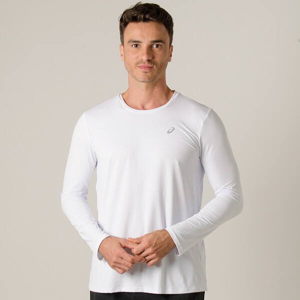 CAMISETA ASICS CORE RUNNING PA MANGA LONGA MASCULINA - Branco