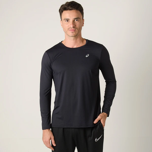 CAMISETA ASICS CORE RUNNING PA MANGA LONGA MASCULINA - Preto