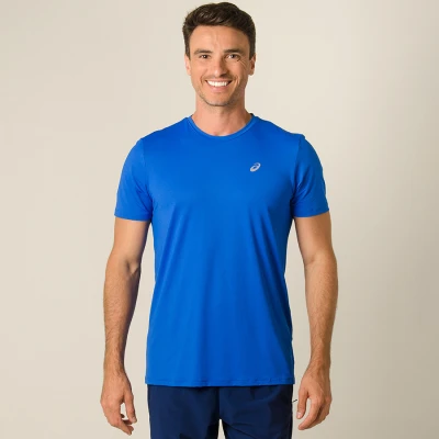 CAMISETA ASICS CORE RUNNING PA SS MASCULINA - Azul
