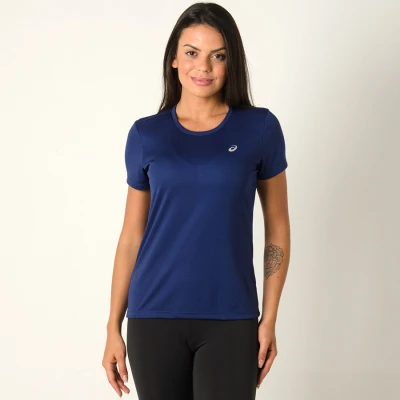 CAMISETA ASICS CORE RUNNING PES SS FEMININA - Marinho