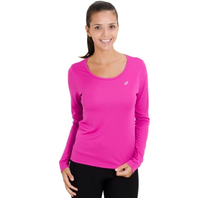 CAMISETA ASICS FAVORITE 2 LS MANGA LONGA FEMININA - Pink/roxo