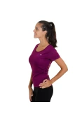 CAMISETA ASICS FAVORITE 2 SS FEMININA - Roxo/verde CAMISETA ASICS FAVORITE 2 SS FEMININA - Roxo/verde