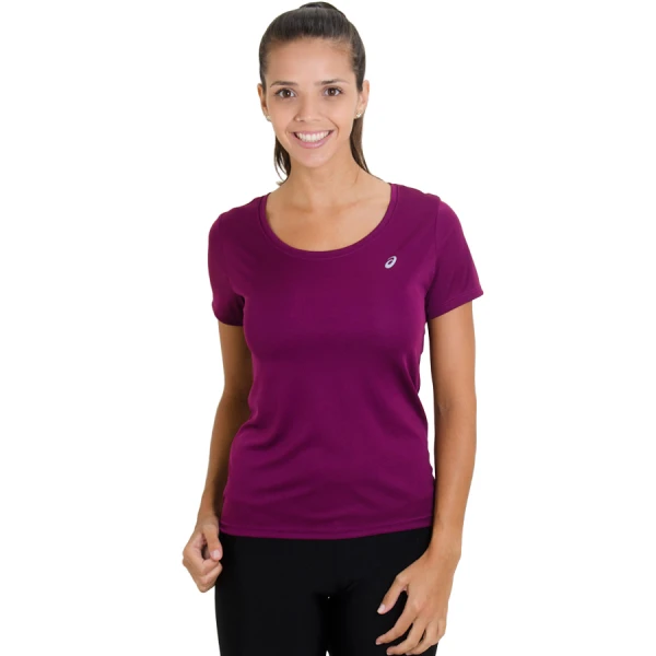 CAMISETA ASICS FAVORITE 2 SS FEMININA - Roxo/verde CAMISETA ASICS FAVORITE 2 SS FEMININA - Roxo/verde