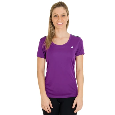 CAMISETA ASICS FAVORITE SS FEMININA - Roxo/verde