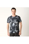 CAMISETA ASICS FUZEX PRINTED SS TEE MASCULINA - Preto/cinza