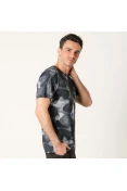 CAMISETA ASICS FUZEX PRINTED SS TEE MASCULINA - Preto/cinza