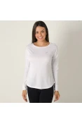 CAMISETA ASICS HEXAGON LS MANGA LONGA FEMININA - Branco