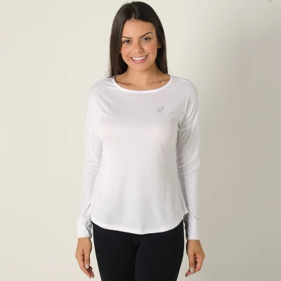 CAMISETA ASICS HEXAGON LS MANGA LONGA FEMININA - Branco CAMISETA ASICS HEXAGON LS MANGA LONGA FEMININA - Branco