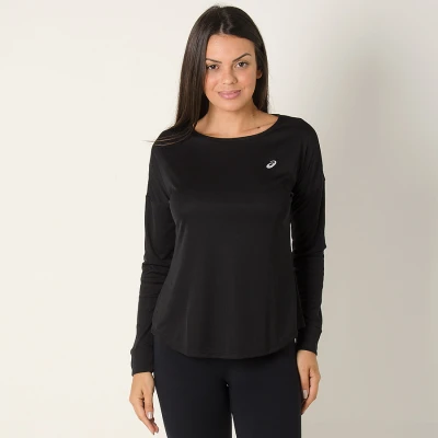 CAMISETA ASICS HEXAGON LS MANGA LONGA FEMININA - Preto