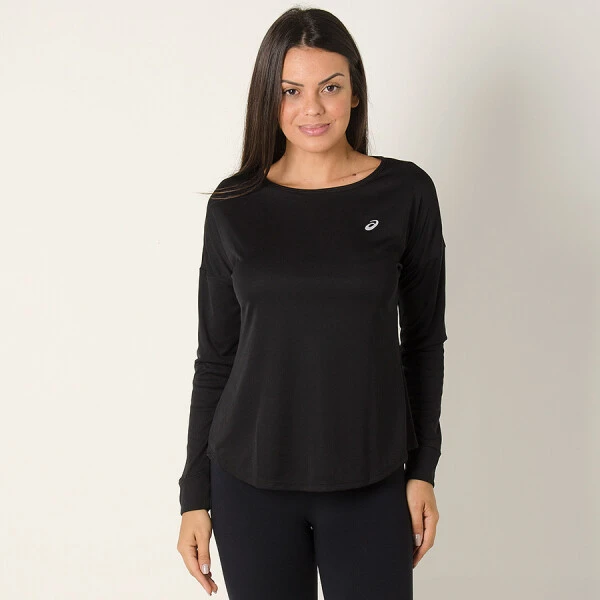 CAMISETA ASICS HEXAGON LS MANGA LONGA FEMININA - Preto