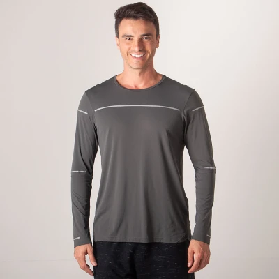 CAMISETA ASICS LITE SHOW MANGA LONGA MASCULINA - Grafite