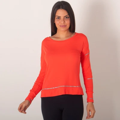 CAMISETA ASICS LITESHOW MANGA LONGA FEMININA - Laranja CAMISETA ASICS LITESHOW MANGA LONGA FEMININA - Laranja