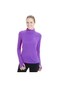 CAMISETA ASICS MANGA LONGA FAVORITE 1/2 ZIP FEMININA - Roxo