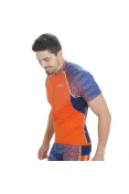 CAMISETA ASICS NEW BIKE SS RUNNING MASCULINA - Laranja/azul