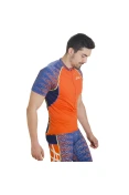 CAMISETA ASICS NEW BIKE SS RUNNING MASCULINA - Laranja/azul