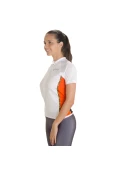 CAMISETA ASICS PES BIKE SS FEMININA - Branco/laranja