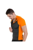 CAMISETA ASICS PES BIKE SS MASCULINA - Chumbo/laranja