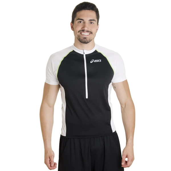 CAMISETA ASICS PES BIKE SS MASCULINA - Preto/branco