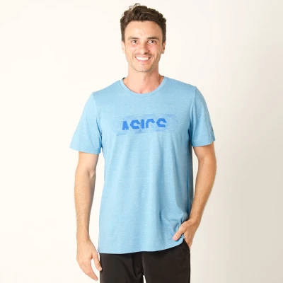 CAMISETA ASICS POWER LOGO SS TEE MASCULINA - Azul
