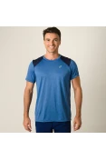 CAMISETA ASICS RUNNING BLEND SS MASCULINA - Azul/marinho