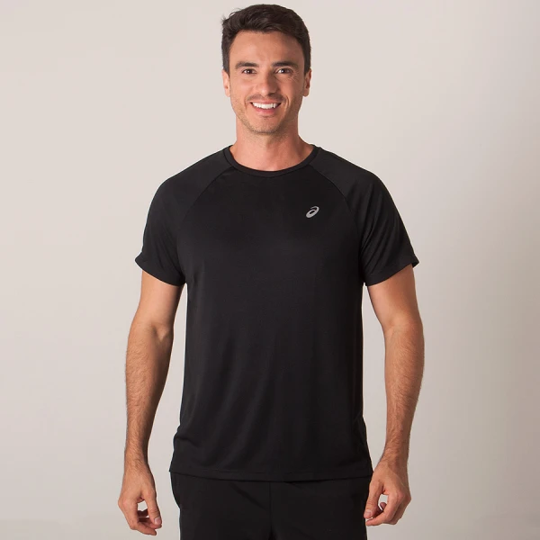 CAMISETA ASICS RUNNING HEXAGON SS MASCULINA - Preto