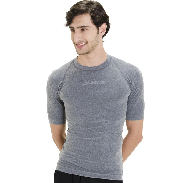 CAMISETA ASICS SEAMLESS SLEEVE MASCULINA - Cinza