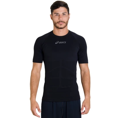 CAMISETA ASICS SEAMLESS SS COMPRESSÃO MASCULINA - Preto