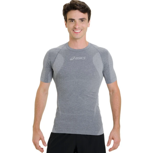 CAMISETA ASICS SEAMLESS SS MASCULINA - Cinza