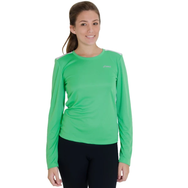 CAMISETA ASICS SPORTS MESH LS MANGA LONGA FEMININA - Verde/branco CAMISETA ASICS SPORTS MESH LS MANGA LONGA FEMININA - Verde/branco