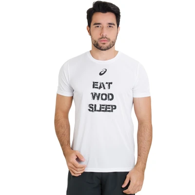 CAMISETA ASICS SS HWOD CROSSFIT MASCULINA - Branco/preto CAMISETA ASICS SS HWOD CROSSFIT MASCULINA - Branco/preto