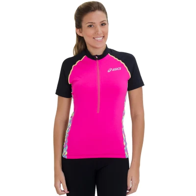CAMISETA ASICS SS TRIATHLON NEW BIKE FEMININA - Pink/preto