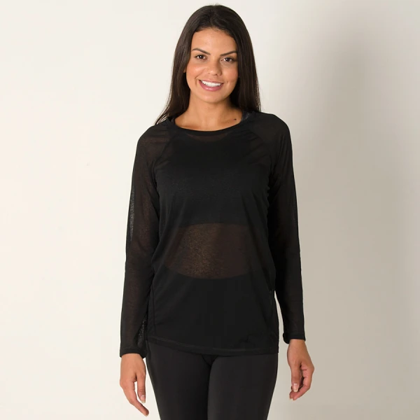 CAMISETA ASICS TRAINING WORKOUT MANGA LONGA FEMININA - Preto