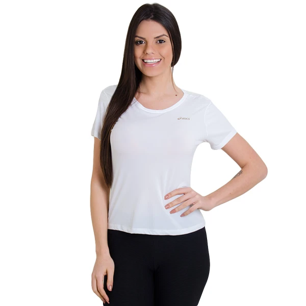 CAMISETA ASICS W PA BASIC SS FEMININA - Branco CAMISETA ASICS W PA BASIC SS FEMININA - Branco